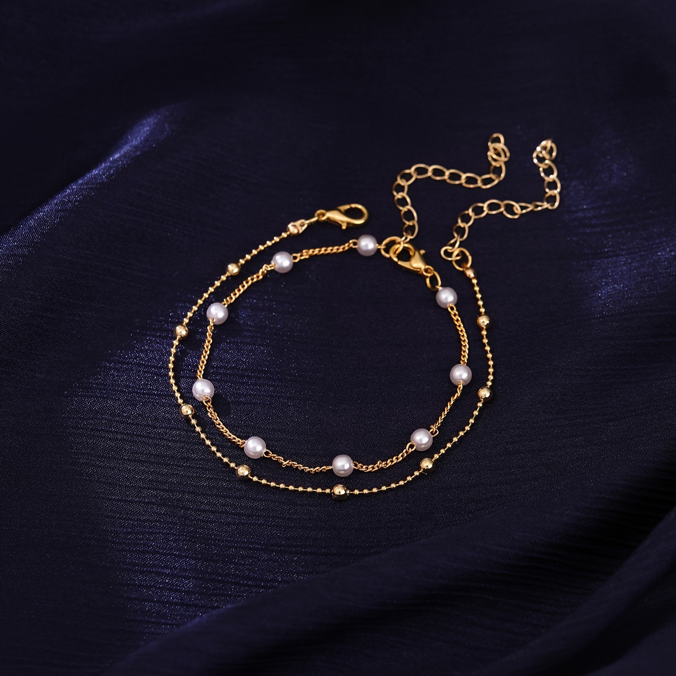 Copper Bead Chain Bracelet Set Women Bead Number Random